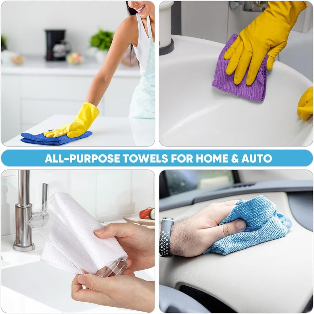 AIDEA Microfiber Cleaning Cloth Roll, 75PK, Reusable Paper Towels Tear Away Cloth, Microfiber Towels Washable Shop Rags, Lint Free Cleaning Rags for House, Kitchen, Window, 11.5"×11.5", Dark Blue