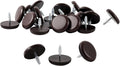 Furniture Glides Sliders-Furnigear PTFE (Teflon) Chair Leg Movers Sliders for Carpet Surface - Move Your Furniture Easy & Safely - Best Floor Protector (7/8" Nail, Brown-24 Pack, not for Wood Floors)