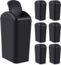 Hoolerry 2 Pcs 3 Gallon/12 Liter Small Trash Can Plastic Kitchen Garbage with Lid Small Trash Bin for Bathroom Office Bedroom Kitchen Waste Outdoor (Black)