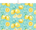 Spring Yellow Lemon Teal Background Microfiber Dish Drying Mat For Kitchen Countertop Xl Absorbent Reversible Drainer Rack Pad Extra Large 18 X 24 Inch