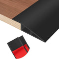 Floor Transition Strip Self Adhesive Vinyl Door Threshold for Doorways Carpet Edging Trim Overlap Edge Reducer for Laminate Floor, Carpet, Tile (Black, 2/5" to 3/5", 3.3Ft)