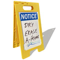 SmartSign 25 x 12 inch “Notice” Write-On Two-Sided Folding Floor Sign, Dry Erase, Digitally Printed Polypropylene Plastic, Multicolor, Made in USA