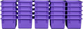 Wood Designs Cubby Storage Bin, Heavy Duty Plastic Containers for Kids Purple Cubby Tray Set of 25