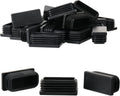Furnigear Plastic Plugs Tubing End Cap Chair End Caps Outside Bottom Tubing Caps Round Square Rectangle Furniture Sliders Glides Black (24, Fit 1.8-1.94" x 0.82-0.94" Rectangle Tube Inner Size)
