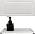 2 PCS Fast-Drying Stone Trays for Bathroom Sink & Kitchen Counter, Water Absorbing Diatomite Sink Coasters, Vanity Tray, Hand Soap Holder with Anti-Skid Pads (9.5" x 4.7" White)
