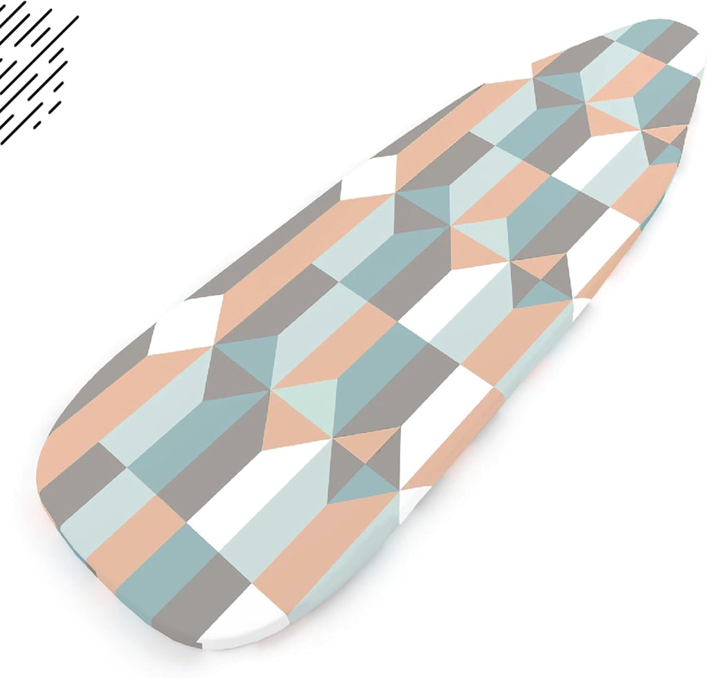 Encasa XO Ironing Board Cover and Pad - Thick 4mm Felt, Heat & Scorch-Resistant, Fits Standard Large Boards 54"x15", Elastic Bungee Cord Tightening, Easy Fit, Stain-Safe Dye, Blocks
