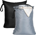 OTraki 2PCS Large Wet Bag 20x24 inch Waterproof Bag for Swimsuit Reusable Wet Dry Bag With Portable Handle & Zipper Wet Clothes Storage Gym Bag for Travel Gym Beach Pool Black & Grey