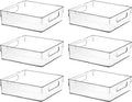 Clear Plastic Storage Bins, Pantry Organizers and Storage or Kitchen Organization and Storage Containers Bins for Organizing, Fridge, Freezer, Bathroom, Pantries, Refrigerator, Cabinet Organizer Bin