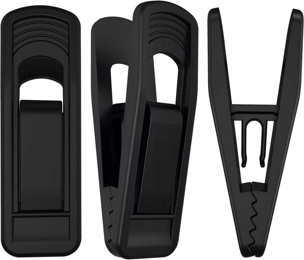 Hanger Clips Perfect for Velvet Hangers (Black, 80 PCS), Strong Plastic Clips Pant Skirt Hanger Clips for Black Flocking Felt Hangers