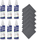 loukin Non-Toxic Whiteboard Cleaner, 8.5 fl oz Dry Erase Board Cleaner, Low-Odor Whiteboard Cleaning Spray with Cloths, Removes Stubborn Marks from Whiteboards, Chalkboard (6-Pack)