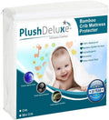 Crib Mattress Protector 100% Waterproof, Noiseless – Viscose Made from Quilted Ultra Soft White Terry Fitted Sheet Style (28"x52")