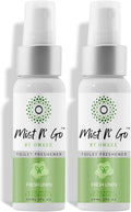 Mist N’ Go by Omaze Travel Bathroom Spray for Toilet Spray Odor Eliminator - Travel Toilet Spray for Bathroom Air Freshener Spray for Bathroom Deodorizer - Fresh Linen Regular Size (2oz x2)