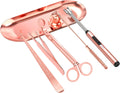 6 in 1 Candle Accessory Set,Candle Wick Trimmer Cutter,Candle Wick Dipper,Candle Wick Snuffer, Rechargeable Candle Lighter,Storage Tray Plate,Tweezers,Stainless Steel Candle Care Kit Gift(Rose Gold)…