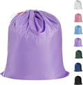 Polecasa Small Heavy Duty Laundry Bag with 130gsm Tear Resistant Fabric and Handles, Easy to Carry Durable Dirty Clothes Drawstring Bag, Perfect for College Dorm, Travel 21”x24”,Purple