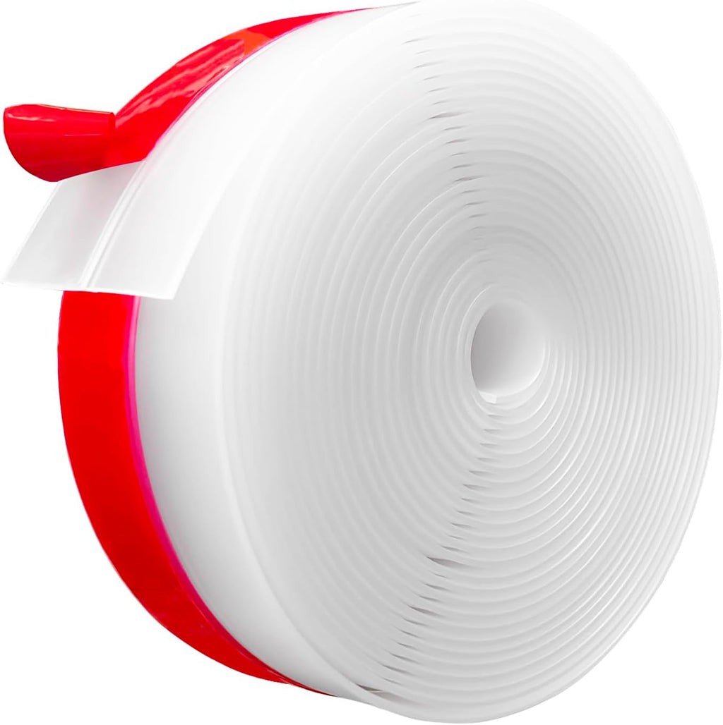 Silicone Weather Stripping, 2 inch (W) x 20 Ft (L) Door Draft Stopper Window Seal Strip for Gaps of Door & Windows, Garage Door Under Bottom, Sealing Tape Shower Doors Sweep, Transparent