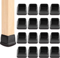Ezprotekt 24 Pcs Square Chair Leg Floor Protectors with Felt, Silicone Felt Furniture Pads for Hardwood Floor, Dining Table Leg Caps Covers No Scratches and Noise (L Fit: 1" - 1.4", Black)
