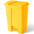 PRO&Family Step-On Trash Can with Lid, Plastic Waste Bin, Foot Pedal Operation (Yellow, 4 Gallon)
