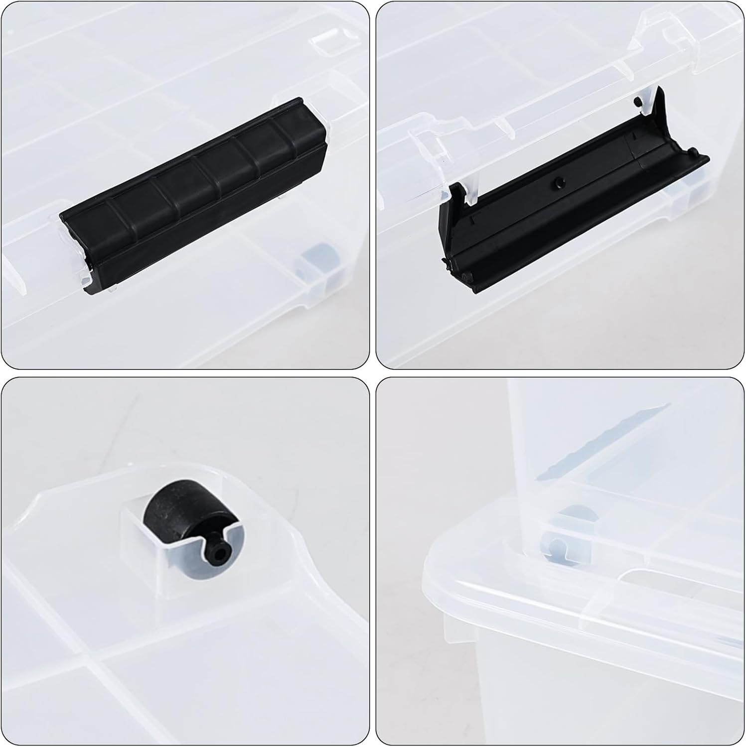 20 Quart Under Bed Plastic Storage Bins, 4-Pack Clear Under Bed Storage Box with Wheels