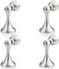 Probrico Brushed Nickel Magnetic Door Stoppers for Bottom of Door, Stainless Steel Magnet Door Catch Door Stops to Keep Door Open, Heavy Duty Door Holder, Wall and Floor Mounting, 4 Pack