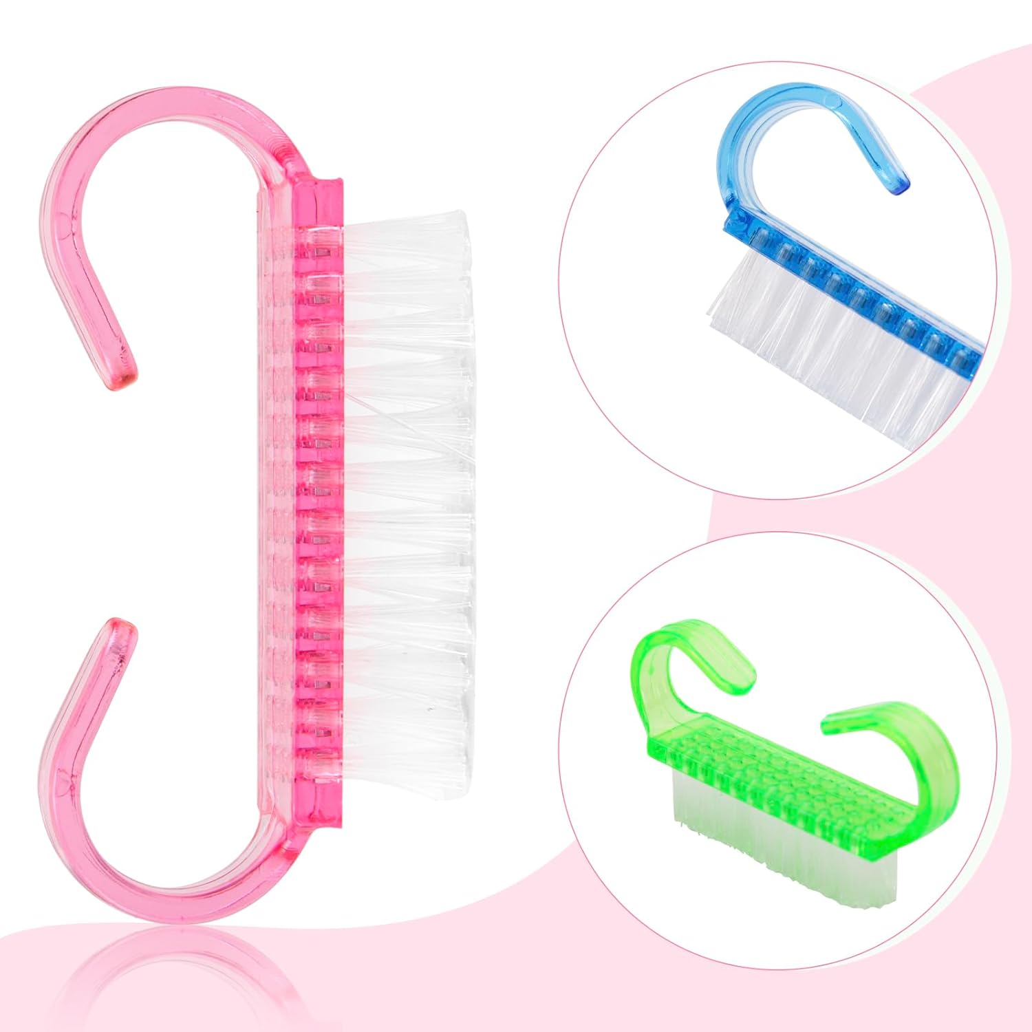 25 Pcs Handle Grip Nail Brush, Fingernail Scrub Cleaning Brushes for Nails and Toes, Hand & Foot Nail Cleaner, Pedicure Manicure Brush for Women, Men, Kids – Multicolor