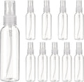 uxcell 10Pack Spray Bottles, 2Oz/60ML Reusable Clear Empty Mist Plastic Mini Travel Bottle Set,Small Refillable Liquid Containers for Household Use, Essential Oil, Cleaning (Transparent)