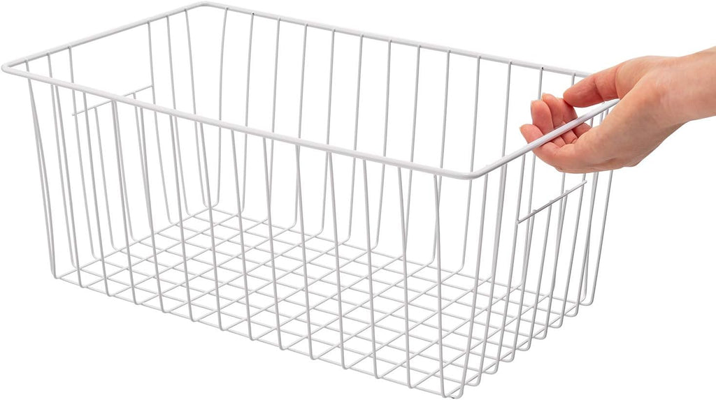 16inch Upright Freezer Organizer Baskets for 13-14,16-21 cu.ft Standup Freezer, Settle freezer chaos and reduce food waste effectively, Durable, Fully Use Space, Improve Air Circulate, White, 6pcs