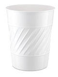 Monarch Abode White Handcrafted Wave Embossed Metal Wastebasket for Home Office Bedroom, Decorative Waste Basket, Modern Bathroom Garbage Can, Durable & Decorative Trash Bin, White Bathroom Trash Can