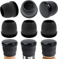 Ezprotekt 24 Pcs Large Black Chair Leg Sliders for Carpet, Round Chair Glides for Rug, Teflon Furniture Pad Bar Stool Leg Protectors Caps to Slide Smooth (XL Fit: 1-2/5" to 1-13/20")