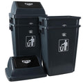 4 Pack 18 Gal Plastic Garage Can with Swing Lid, Heavy-Duty Recycle Bin, Trash Can/Waste Container for Backyard/Garage/Outdoor