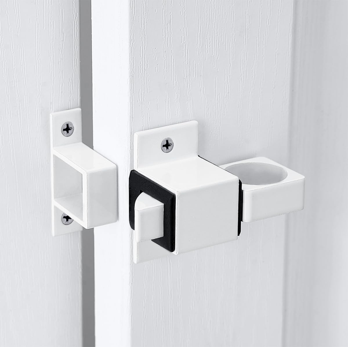 4 Packs Spring Door Lock, White Self-Closing Gate Latch with Aluminum Alloy, Security Latch for Windows, Cabinets & Gates