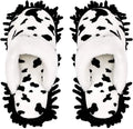 Microfiber Floor Mop Slippers House Dust Cleaning Tool Detachable Washable Shoes for Kitchen House Cleaning (Women 7-10/Men 5-8, Cow pattern)