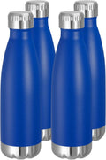VEGOND 17oz Stainless Steel Water Bottles Bulk, Reusable Metal Sports Water Bottle Keeps Drink Hot and Cold, BPA Free Double Wall Vacuum Cola Shape Insulated Water Bottles for Camping Gym, 4 Pack