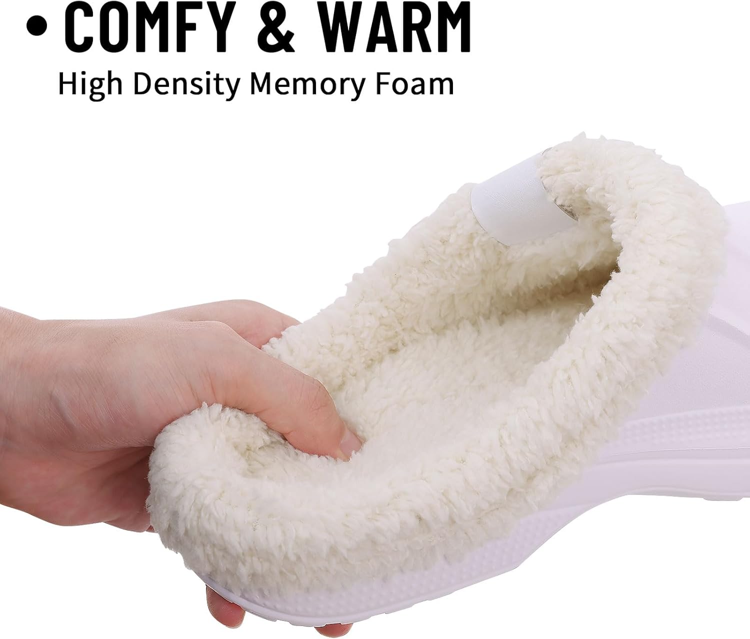 Beslip Classic Fur Lined Clogs Waterproof Winter Fuzzy Slippers for Women Men Indoor and Outdoor