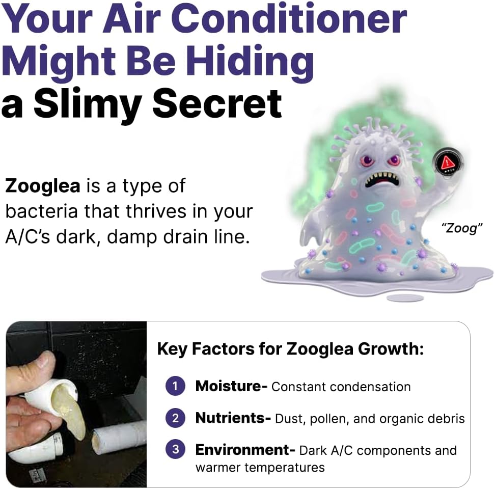 iFLO® Smart A/C Drain Line Cleaner and Drain Pan Cleaner Cartridge, Fast-Acting, Long-Lasting HVAC System Solution for Tough Clogs & Buildup, 3-Month Supply per Bottle, 1 Pack of 36oz