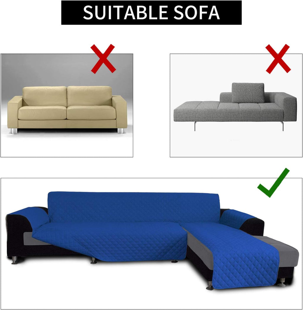 Easy-Going Sofa Slipcover L Shape Sofa Cover Sectional Couch Cover Furniture Protector Mat for Pets Dog Cat (Large,ClassicBlue/ClassicBlue)