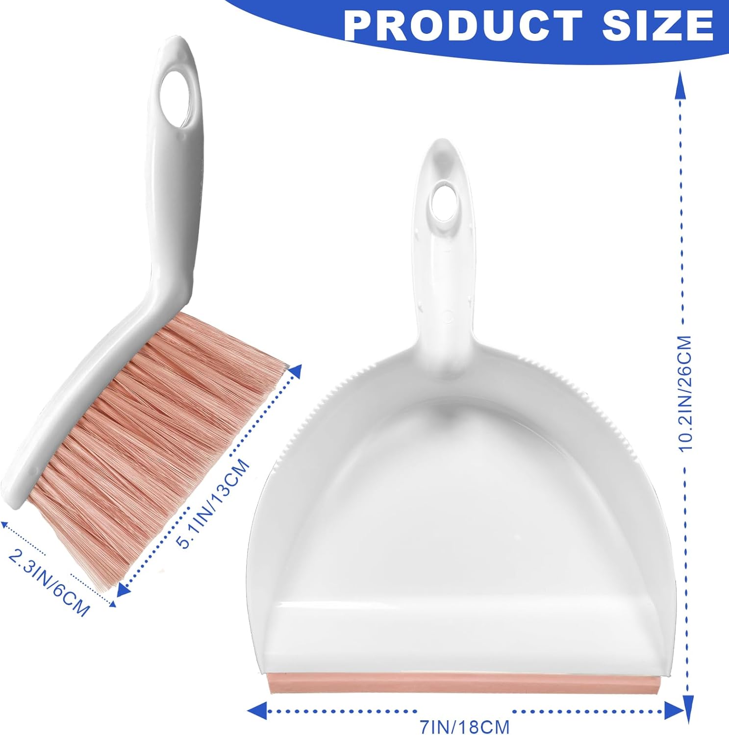 Mini Broom and Dustpan Set Small Dust pan & Brush Set Portable Cleaning Tools for Home Office RV Camping Learning (Pink)