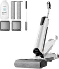 uwant D100 Wet Dry Vacuum Cleaner 180°Lay-Flat Vacuum Mop All in One with 18000Pa Suction Auto Self-Cleaning Anti Odor Stick Pushin Mop Dual-Edge Cleaning Electeic Mop Set for Hard Floor/Carpet,Milky