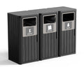 ROJIK 35" Tall Outdoor Trash Can,Weatherproof Resin Garbage Indoor Durable Lightweight,Suitable for Patio Office Kitchen,Easy to Clean,Assemble(Waste&Recycle&Composter, Black)