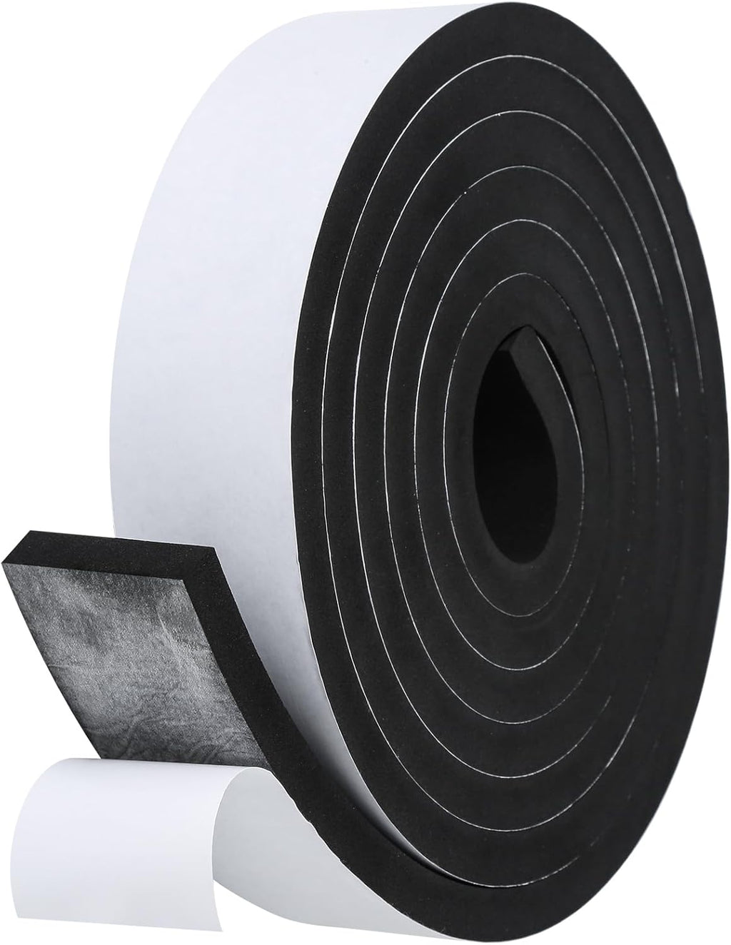 Weather Stripping Door Seal Strip- 2 Inch X 1/2 Inch X 10Feet, Strong Adhesive, Lightproof, Soundproof, Weatherproof Foam Tape Insulation for Sliding Door, Front Door Frame, Windows- Black