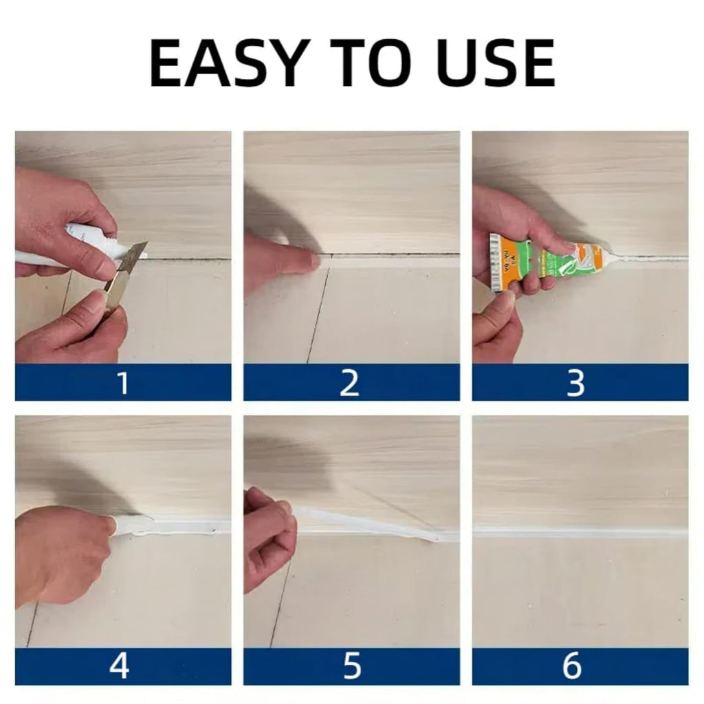 Waterproof White Grout Repair Kit, Grout Pen for Shower Tile, Grout Filler Repair, Squeeze Tube White Caulk, Waterproof & Moisture-Resistant, for Kitchen Bathroom (2)
