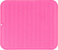 Silicone Dish Drying Mat for Multiple Usage,Easy clean,Eco-friendly,Heat-resistant Silicone Mat for Kitchen Counter or Sink,Refrigerator or Drawer Liner Rose XL 18 inches x 16 inches
