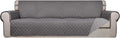 PureFit Reversible Quilted Sofa Cover, Water Resistant Slipcover Furniture Protector, Washable Couch Cover with Non Slip and Elastic Straps for Kids, Dogs, Pets (XX Large, Gray/Light Gray)