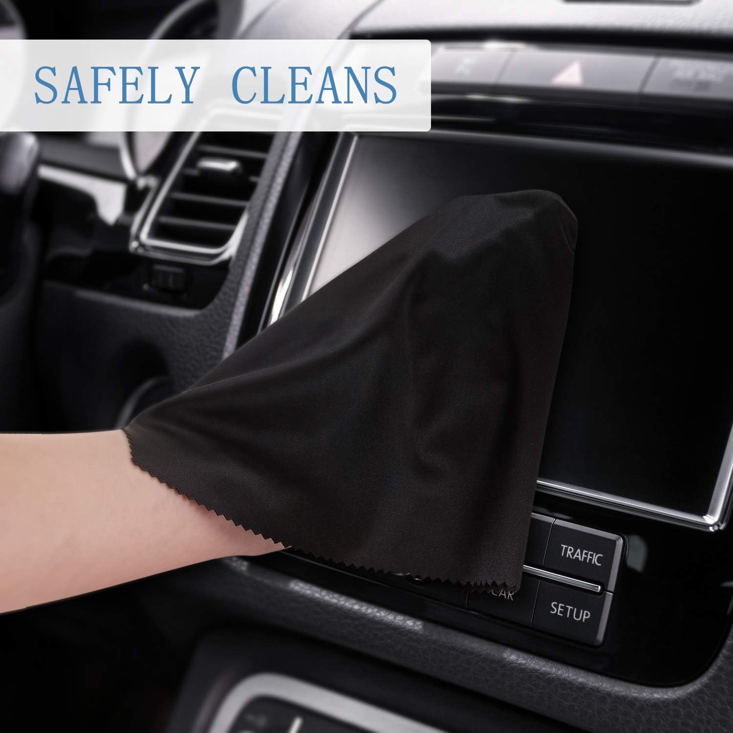 Frienda 12 Pack Large Microfiber Glass Cleaning Cloths 12 x 12 Inch Oversized Eyeglass Sunglasses Cleaning Cloths for Electronics Glasses Screens and Lenses(