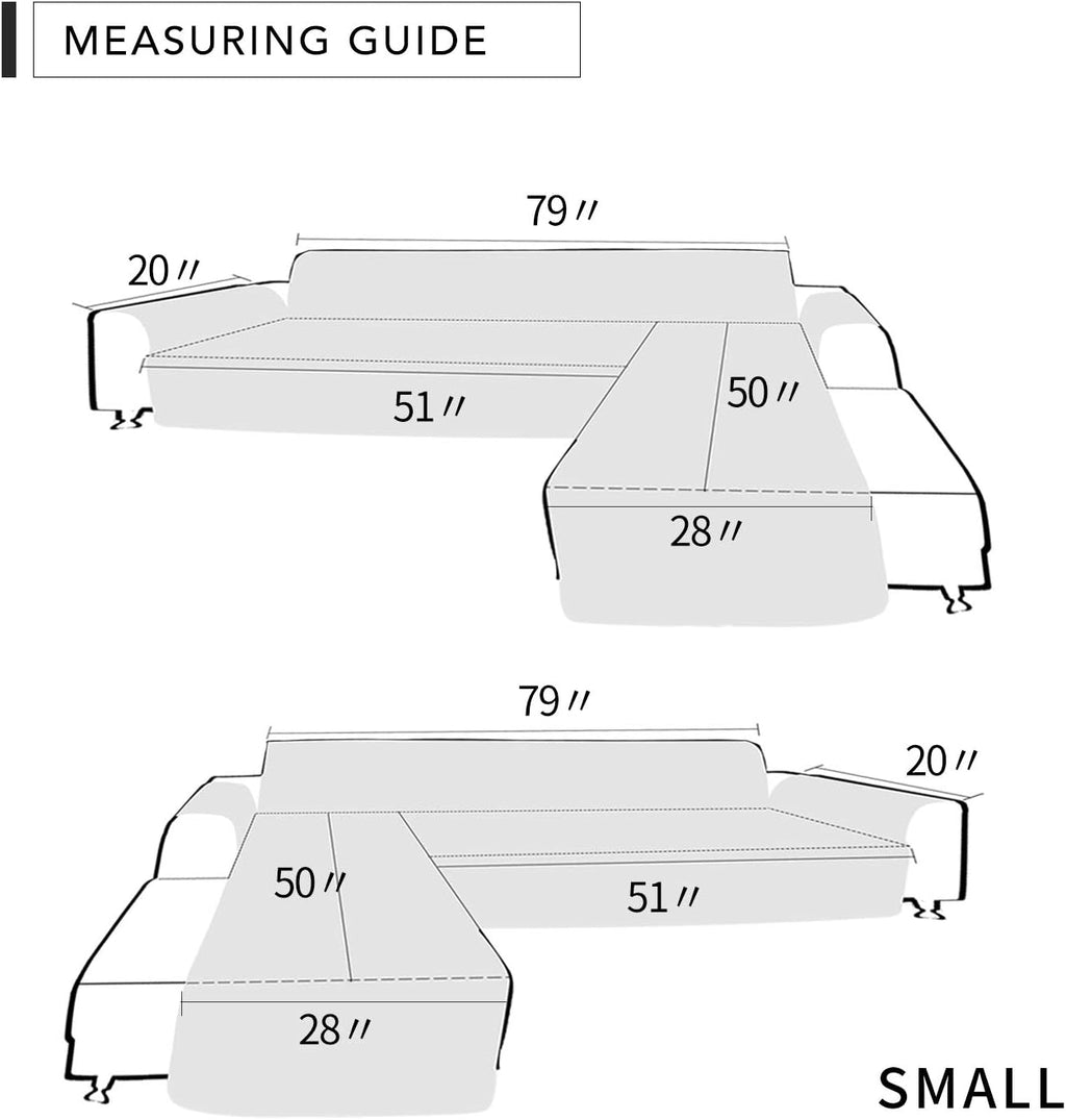 Easy-Going L Shape Sofa Slipcover - Reversible Sectional Couch Cover - Chaise Lounge Cover - Furniture Protector for Pets, Kids & Children - Small, Pink