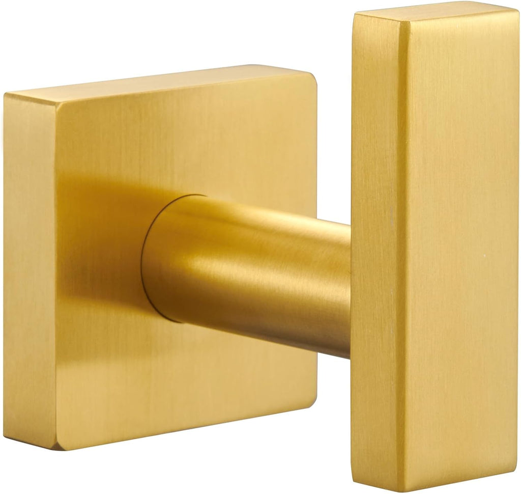 Angle Simple Towel Hook for Bathroom, SUS 304 Stainless Steel Robe Coat Hook for Wall, Hand Towel Holder, Brushed Gold