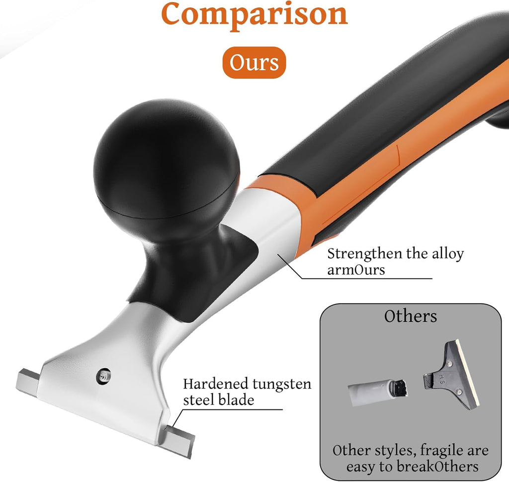 ‌Premium 2.5" Carbide Scraper Tool – Heavy Duty Paint, Glue, Varnish, Resin, Putty Remover for Wood, Metal, Tile, Concrete & More – Ergonomic Non-Slip Handle, Sharp Durable Blade