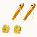 Wooden Dish Brush, Natural Bristle Dish Brushes with Handle, Wooden Handle Soft Scrubber Kitchen Brush for Dishes and Vegetables