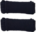 DurReus Strong Clothes Lines Long Handicrafts Ropes Indoor Outside Clotheslines for Hanging Drying Laundry Linens Black 33ft Pack 2