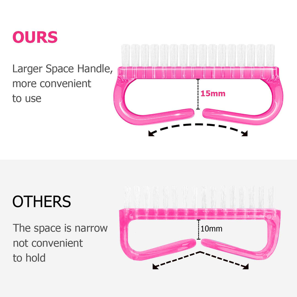 Handle Grip Nail Brush, Hand Fingernail Brush Cleaner Scrubbing Kit Pedicure for Toes and Nails Men Women (4 Pack)