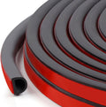 【New Upgrade】 Silicone Door Weather Stripping Door Seal Strip, 19.7 Feet Self-Adhesive D-Shape Door Insulation Strip for Door Frame& Window